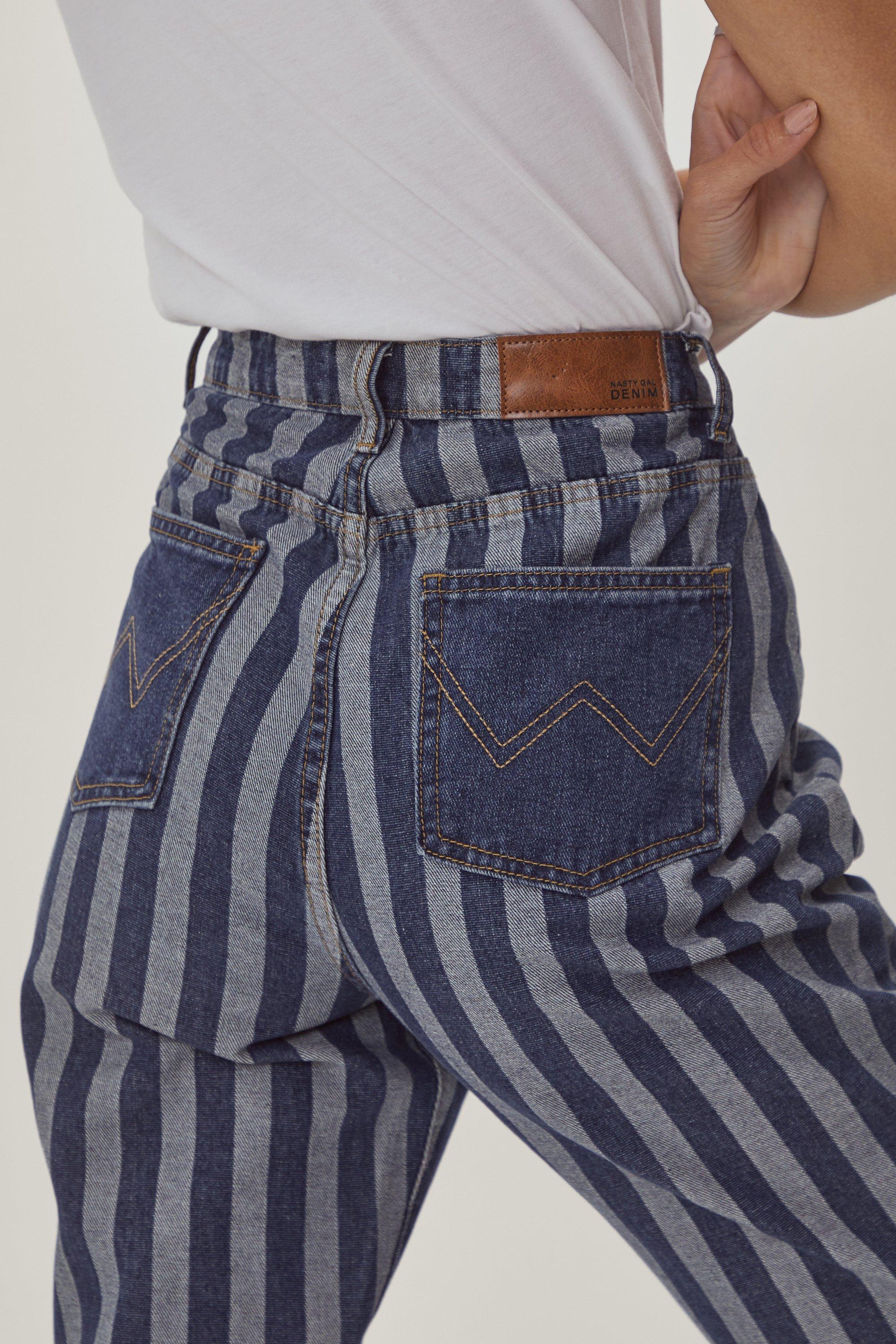 Striped store blue jeans